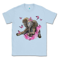 Dusty Blue baby elephant with tutu Classic Tee - LillyAllenDesigns