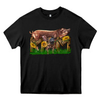 Black Western Mom With Duroc Pig And Baby Pig Heavy Core Tee - LillyAllenDesigns