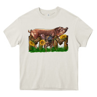 Cream Western Mom With Duroc Pig And Baby Pig Heavy Core Tee - LillyAllenDesigns