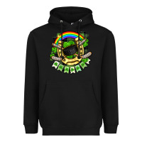 Black St. Patrick's Day Hockey Heavyweight Hoodie - FaDigitalArtStudio