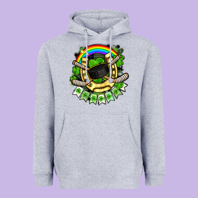 St. Patrick's Day Hockey Heavyweight Hoodie Designed By Fadigitalartstudio