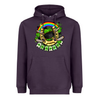 Plum St. Patrick's Day Hockey Heavyweight Hoodie - FaDigitalArtStudio
