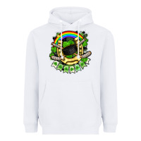 White St. Patrick's Day Hockey Heavyweight Hoodie - FaDigitalArtStudio