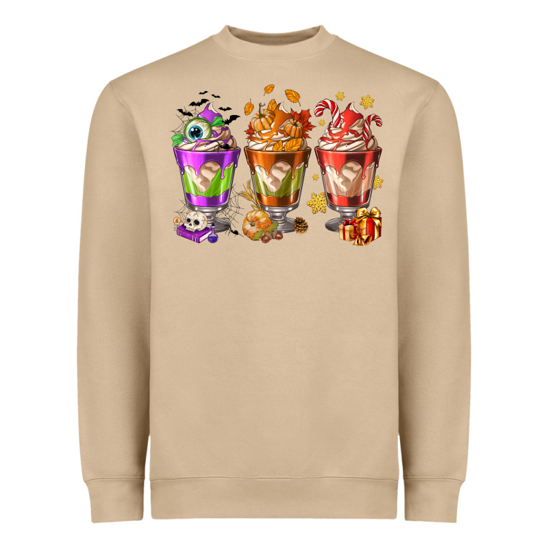 Hallothanksmas Coffee Cups Heavyweight Sweatshirt by NancyCooperArtShop | Teevron