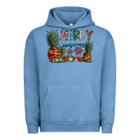 Pigment Pebble Blue Merry Christmas Urban Hoodie - CowhideDigitalArt