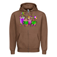 Chestnut Mardi Gras coffee cups Zipper Hoodie - HowdyJamesFarm