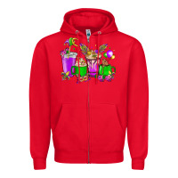 Red Mardi Gras coffee cups Zipper Hoodie - HowdyJamesFarm