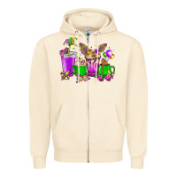 Sandshell Mardi Gras coffee cups Zipper Hoodie - HowdyJamesFarm