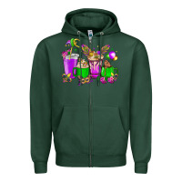 Sports Green Mardi Gras coffee cups Zipper Hoodie - HowdyJamesFarm