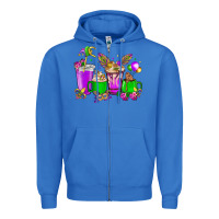 True Royal Mardi Gras coffee cups Zipper Hoodie - HowdyJamesFarm