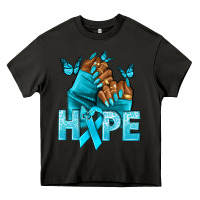 Asphalt hope tealribbonovarian cancer nails Heavy Core Tee - NancyCooperArtShop