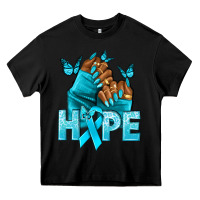 Black hope tealribbonovarian cancer nails Heavy Core Tee - NancyCooperArtShop