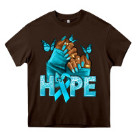 Chocolate Brown hope tealribbonovarian cancer nails Heavy Core Tee - NancyCooperArtShop