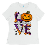 White Love Halloween Ladies Tee - Jasminsmagicworld