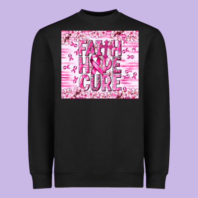 Faith Hope Cure Cancer Heavyweight Sweatshirt Designed By Nancycooperartshop