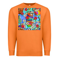 Carrot hippie coffee cups and flowers and peace seamless pattern bbs Premium Sweatshirt - BundleAndBundleShop