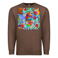 Chestnut hippie coffee cups and flowers and peace seamless pattern bbs Premium Sweatshirt - BundleAndBundleShop