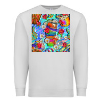 Dove Grey hippie coffee cups and flowers and peace seamless pattern bbs Premium Sweatshirt - BundleAndBundleShop