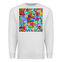Oatmeal Heather hippie coffee cups and flowers and peace seamless pattern bbs Premium Sweatshirt - BundleAndBundleShop