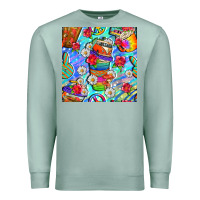 Seafoam hippie coffee cups and flowers and peace seamless pattern bbs Premium Sweatshirt - BundleAndBundleShop