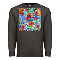 Smoke hippie coffee cups and flowers and peace seamless pattern bbs Premium Sweatshirt - BundleAndBundleShop
