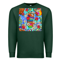Sports Green hippie coffee cups and flowers and peace seamless pattern bbs Premium Sweatshirt - BundleAndBundleShop