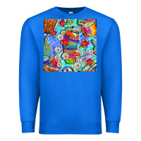 True Royal hippie coffee cups and flowers and peace seamless pattern bbs Premium Sweatshirt - BundleAndBundleShop