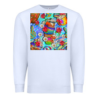 White hippie coffee cups and flowers and peace seamless pattern bbs Premium Sweatshirt - BundleAndBundleShop