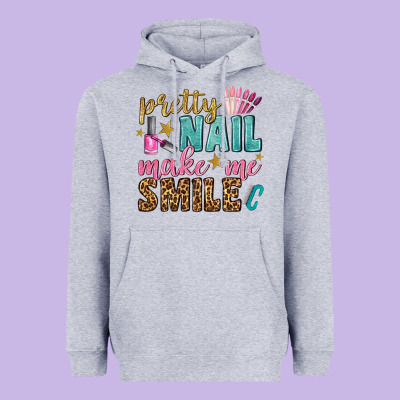 Pretty Nail Make Me Smile Bbs Heavyweight Hoodie Designed By Bundleandbundleshop