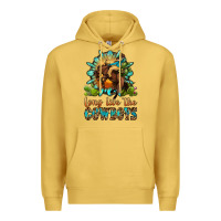 Antique Gold long live the cowboys Premium Hoodie - OliviaCreatesArt