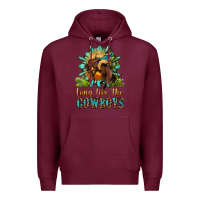 Burgundy long live the cowboys Premium Hoodie - OliviaCreatesArt