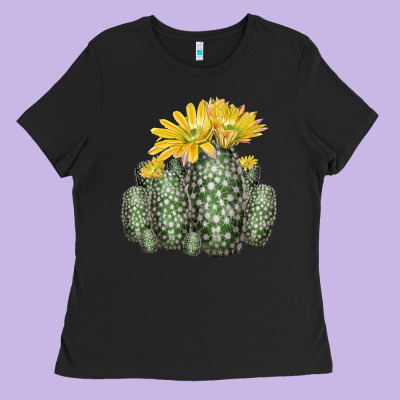 Texas Rainbow Cactus Ladies Tee Designed By Lillyallendesigns
