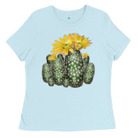 Baby Blue texas rainbow cactus Ladies Tee - LillyAllenDesigns