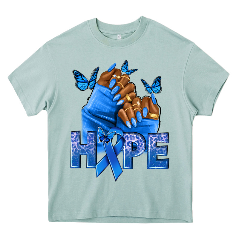 Hope Blueribboncolon Cancer Nails Heavy Core Tee by NancyCooperArtShop | Teevron