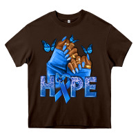 Chocolate Brown hope blueribboncolon cancer nails Heavy Core Tee - NancyCooperArtShop