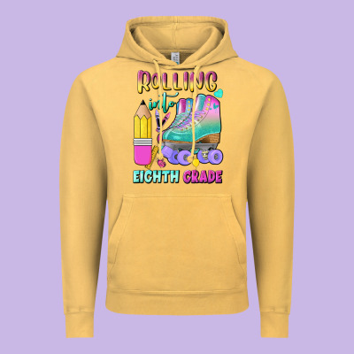 Rolling Into Eighth Grade Vintage Hoodie Designed By Bundleandbundleshop