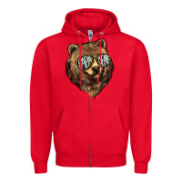 Red Papa Bear Zipper Hoodie - HowdyJamesFarm