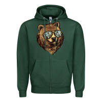 Sports Green Papa Bear Zipper Hoodie - HowdyJamesFarm