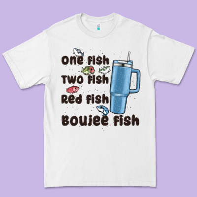 One Fish Two Fish Red Fish Boujee Fish Premium Tee Designed By Maliassmallbusiness