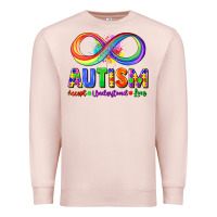 Pale Pink Autism accept understand love Premium Sweatshirt - FaDigitalArtStudio