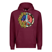 Burgundy Peace sign Premium Hoodie - JahusDesignShop