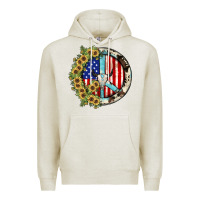 Oatmeal Heather Peace sign Premium Hoodie - JahusDesignShop