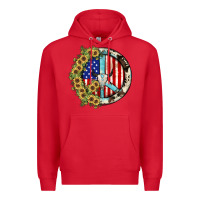 Red Peace sign Premium Hoodie - JahusDesignShop