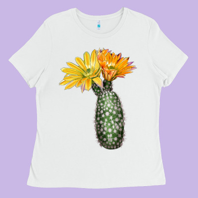 Texas Rainbow Cactus Ladies Tee Designed By Lillyallendesigns