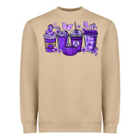 Mushroom Cancer coffee cups purple ribbon Heavyweight Sweatshirt - NancyCooperArtShop