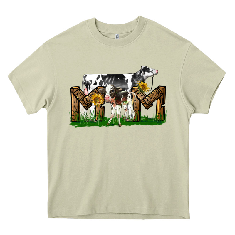 Western Holstein Cow And Baby Cow Mom Heavy Core Tee by LillyAllenDesigns | Teevron