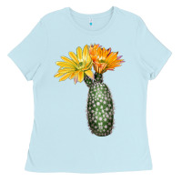 Baby Blue texas rainbow cactus Ladies Tee - LillyAllenDesigns