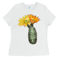 White texas rainbow cactus Ladies Tee - LillyAllenDesigns