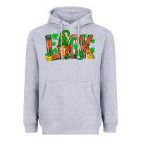Heather Grey luck with gnome and beer bbs Heavyweight Hoodie - BundleAndBundleShop