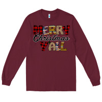 Burgundy Merry Christmas Y'all Long Sleeve Tee - Bettercallsaul